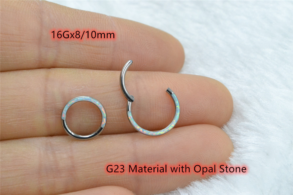 Clicker Ring Seamless - 10 개/몫 G23 티타늄 오팔 스톤
