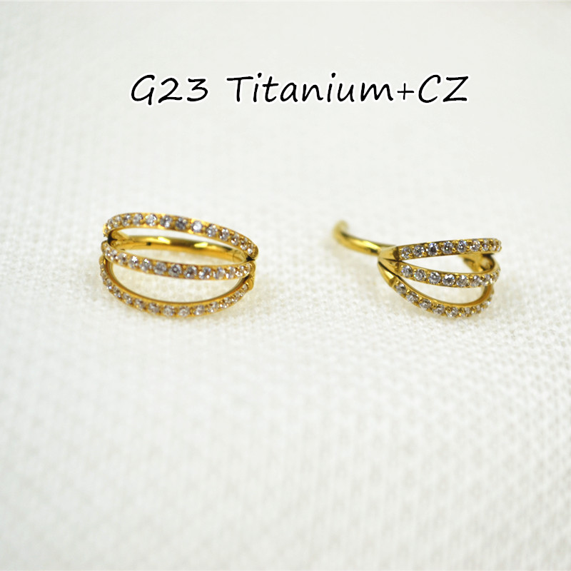 Clicker Ring Seamless - 10개입 16G CZ G23 티타늄 노즈