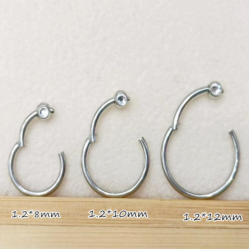 Clicker Ring Seamless - 50개/묶음 316 외과용 스틸 젬스 코
