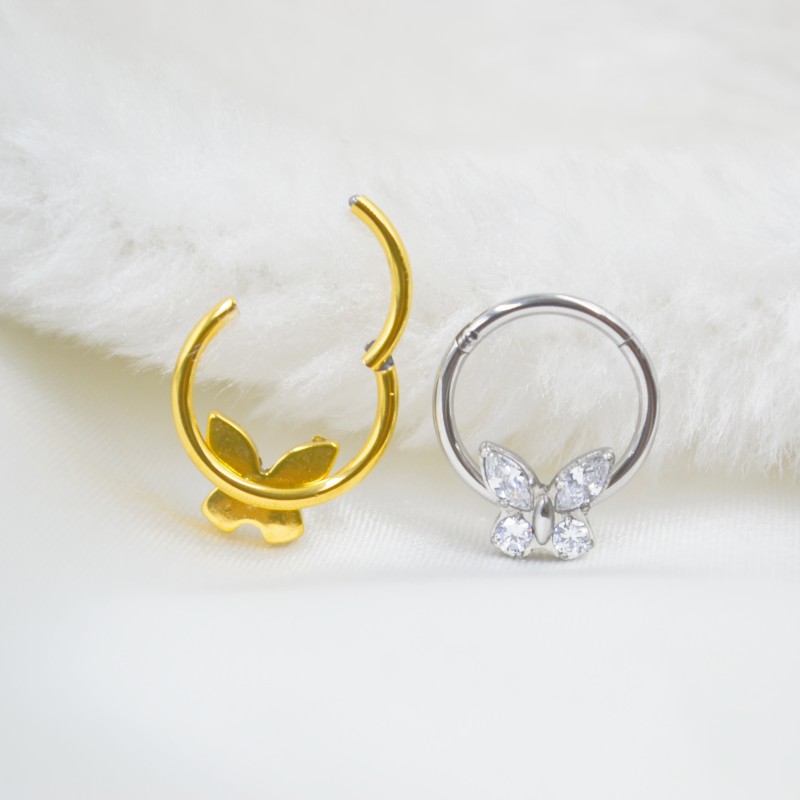 Clicker Ring Seamless - 수술용 스틸 심리스 힌지 세그먼트 링,