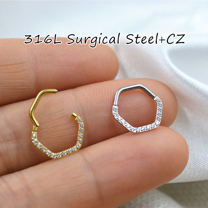 Clicker Ring Seamless - 수술용 스틸 심리스 힌지 세그먼트 링,