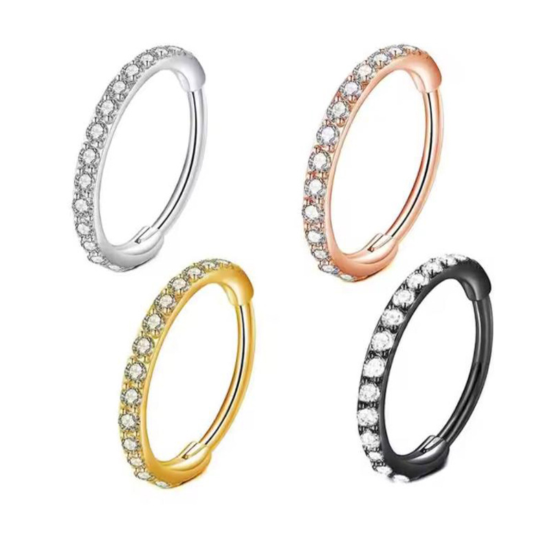 Clicker Ring Seamless - 새로운 스테인리스 스틸 코 링 다이아몬드