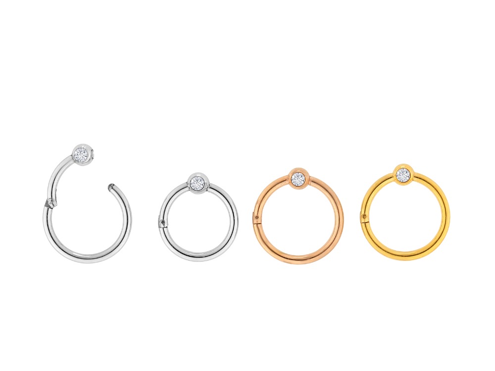 Clicker Ring Seamless - 수술용 강철 보석 심리스 힌지 세그먼트