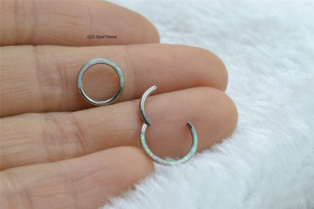 10 개/몫 G23 티타늄 오팔 스톤 원활한 힌지 세그 - Clicker Ring Seamless 리뷰 및 가격