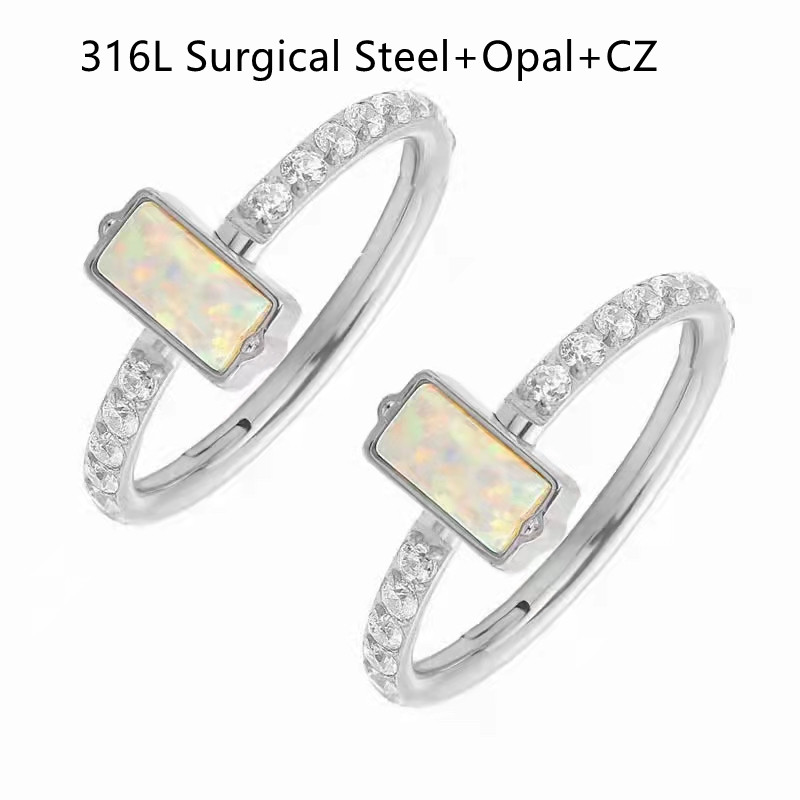 10pcs 316L 외과 강철 오팔 CZ 16G 코 원 - Clicker Ring Seamless 리뷰 및 가격