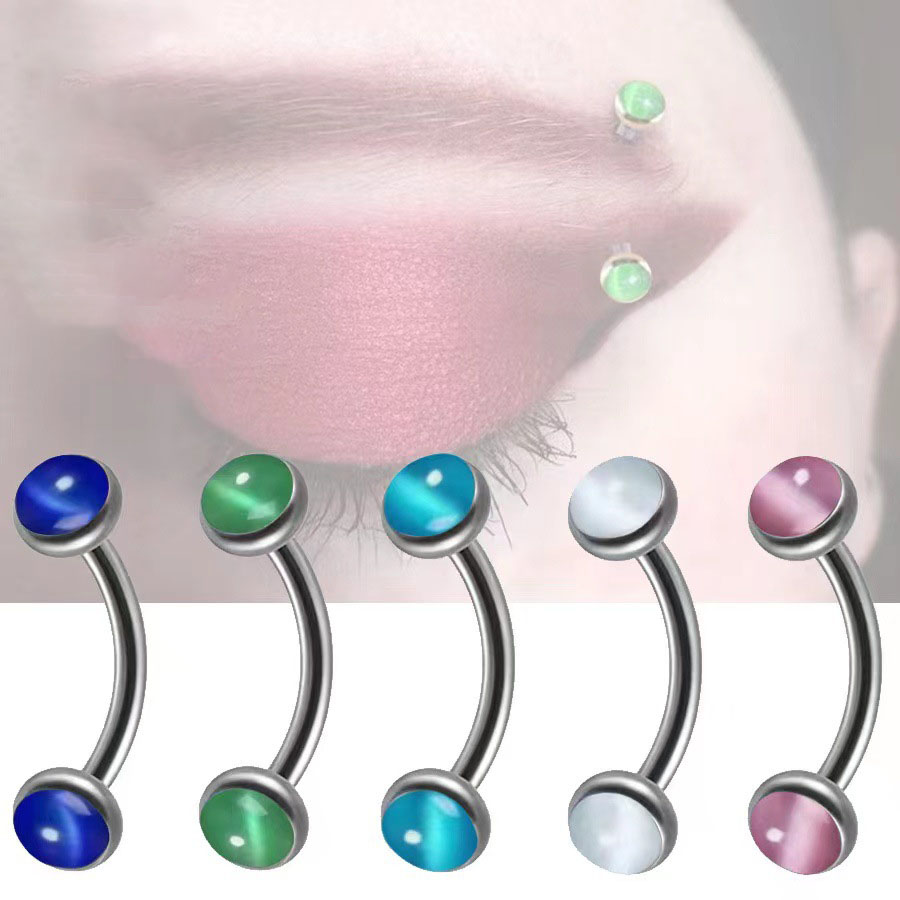 1 조각 눈썹 피어싱 바나나 모양 오팔 립 링 스테인레 - Rook Curved Barbell 리뷰 및 가격