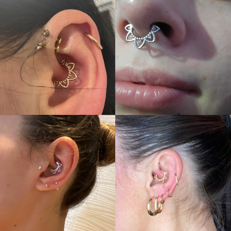 스테인레스 스틸 코 링 꽃 힌지 Septum Click - Clicker Ring Seamless 리뷰 및 가격