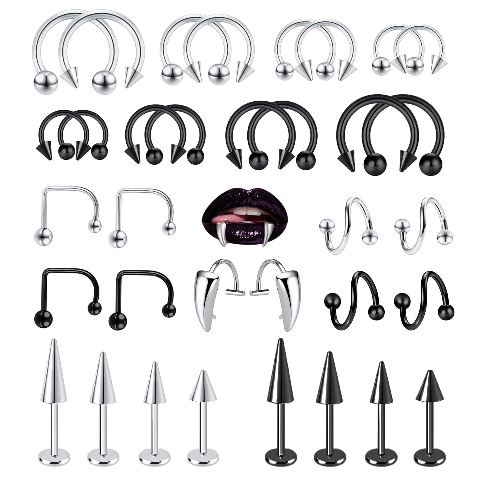 34pcs/Set 16G 343434pcs/Set 34 - Body Jewelry Vertical Labret 리뷰 및 가격
