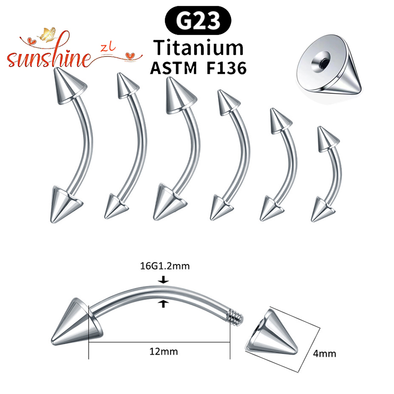 G23 티타늄 스파이크 곡선 바벨 눈썹 링, 외부 스레 - Rook Curved Barbell 리뷰 및 가격