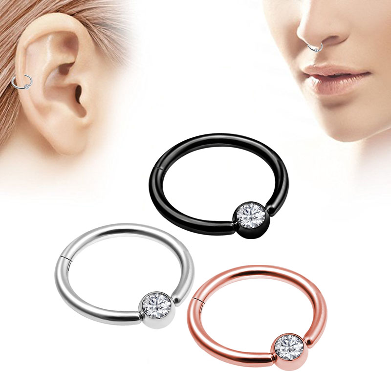 1개 펑크 스타일 코 링 클리커 세그먼트 코 후프 링  - Body Jewelry Ear 리뷰 및 가격