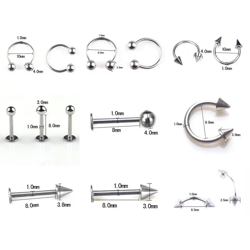 45/80/110Pcs 믹스 스타일 스테인레스 스틸 혀 - Body Jewelry Display Case 리뷰 및 가격