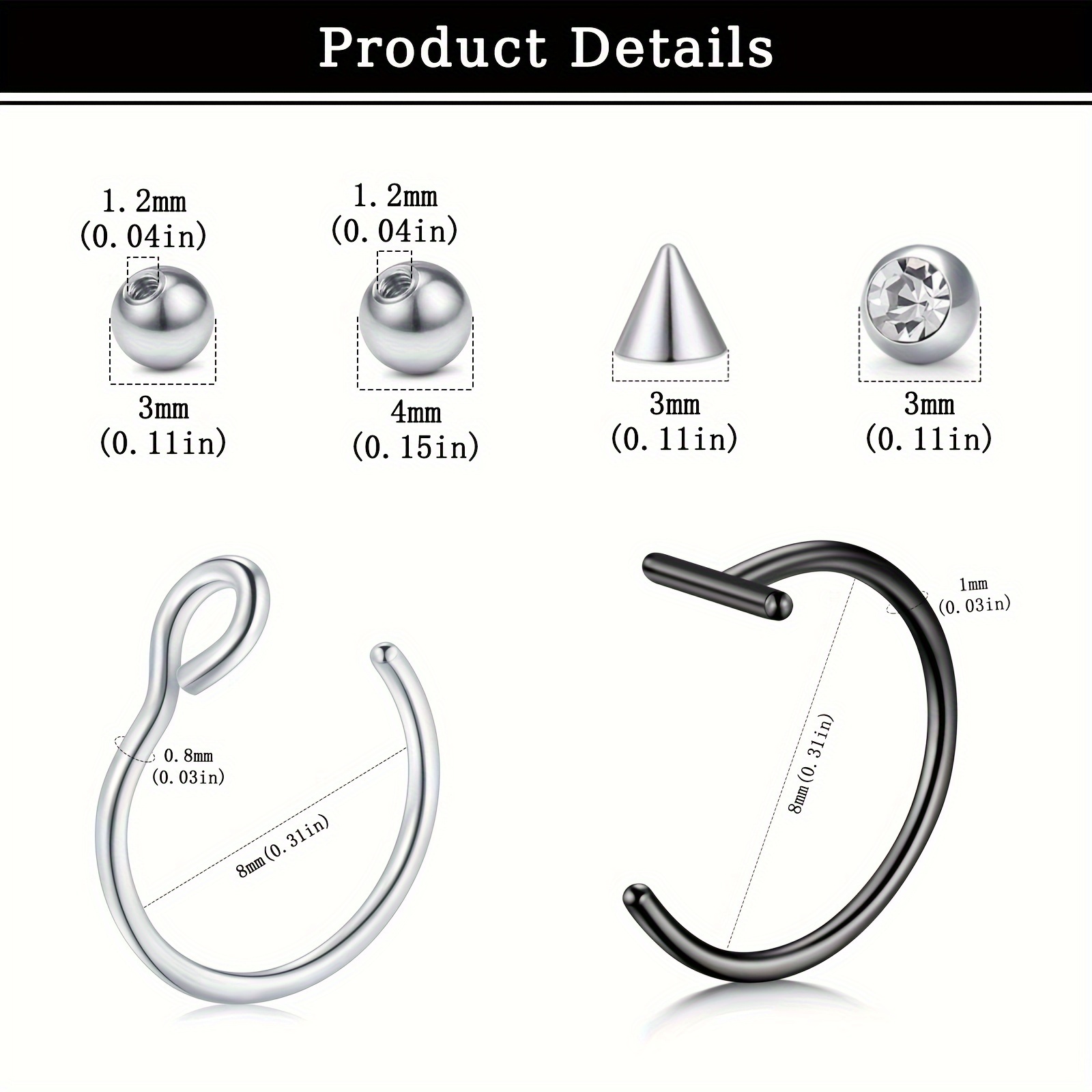 가짜 피어싱, 가짜 립 링, 가짜 코 링, 가짜 뱀 물 - Body Jewelry Ear 리뷰 및 가격