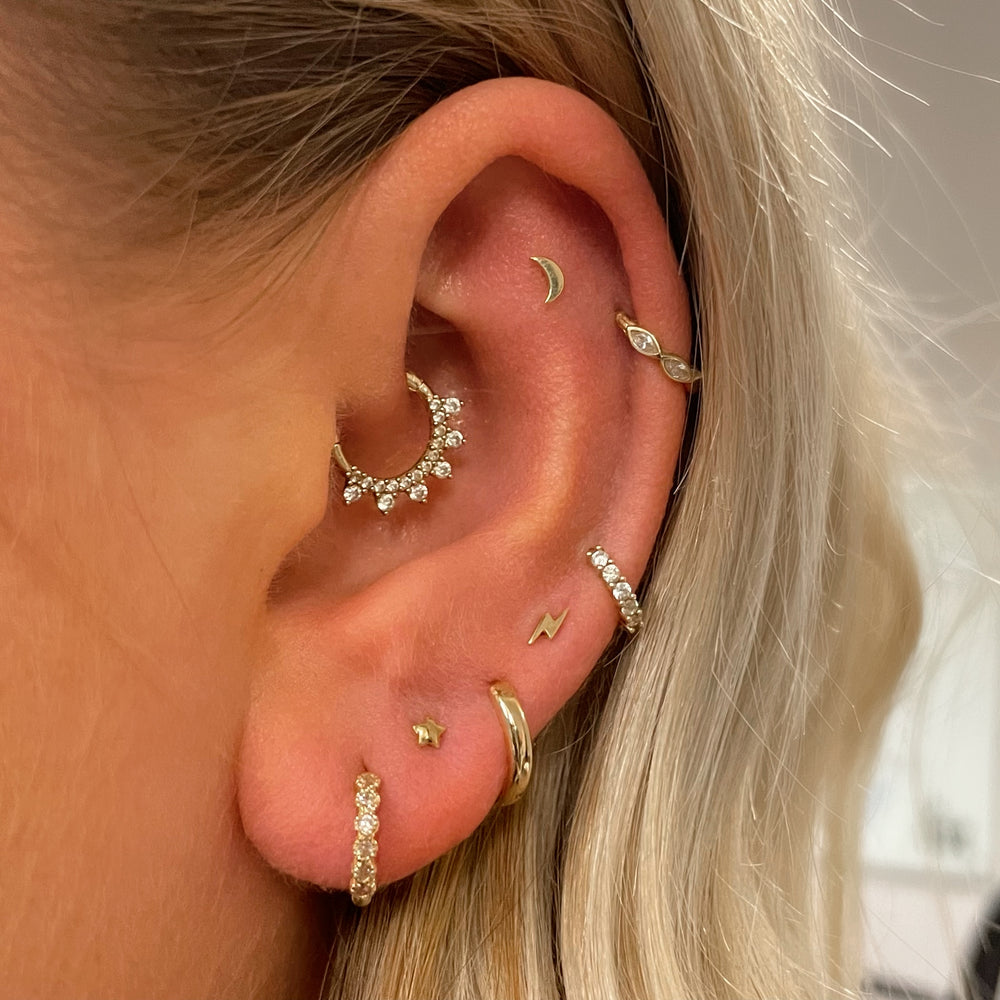 스타 문 연골 스터드 귀걸이 한국 패션 골드 컬러 지르 - Flat Back Labret Stud 리뷰 및 가격