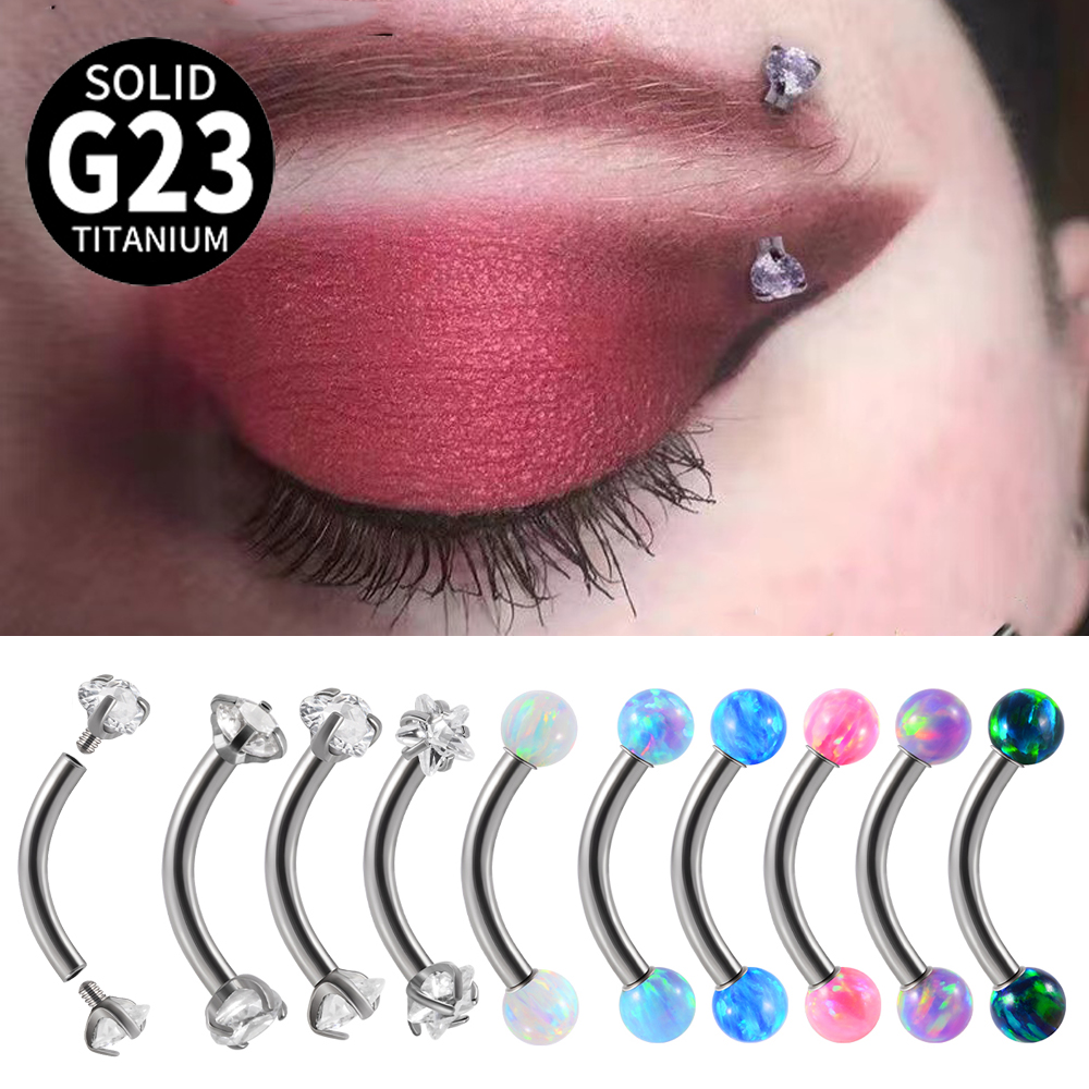 1PC G23 티타늄 CZ 내부 스레드 곡선 바벨 오팔 - Rook Curved Barbell 리뷰 및 가격