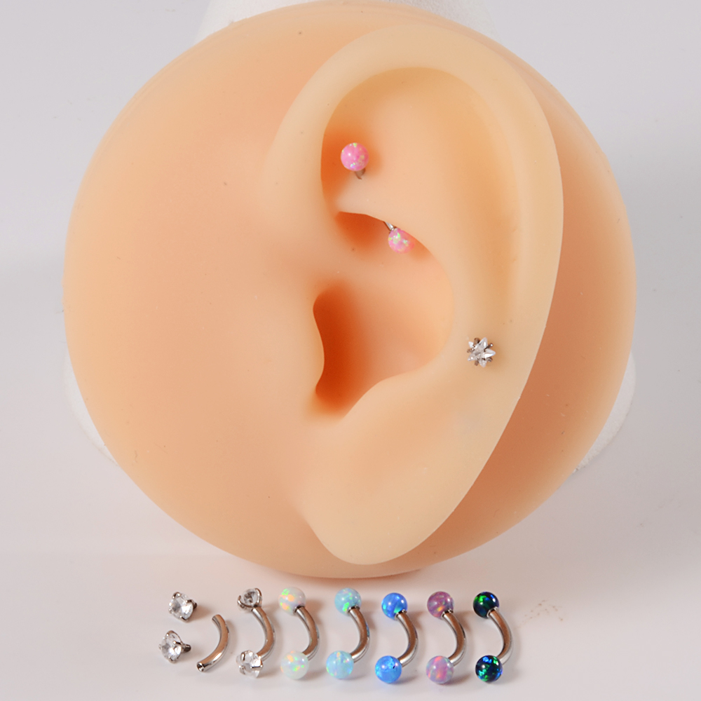 1PC G23 티타늄 CZ 내부 스레드 곡선 바벨 오팔 - Rook Curved Barbell 리뷰 및 가격