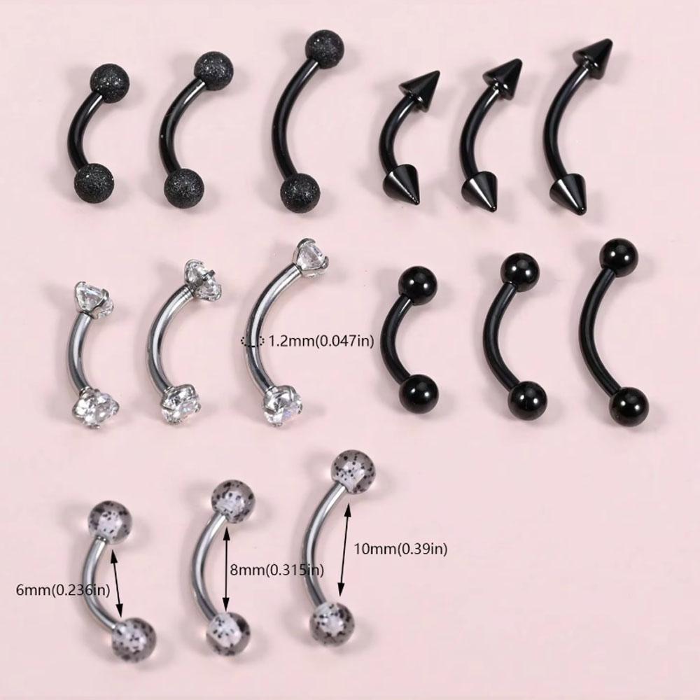 15종 세트 16g 피어싱 쥬얼리 눈썹 링 곡선형 바벨 - Body Jewelry Vertical Labret 리뷰 및 가격