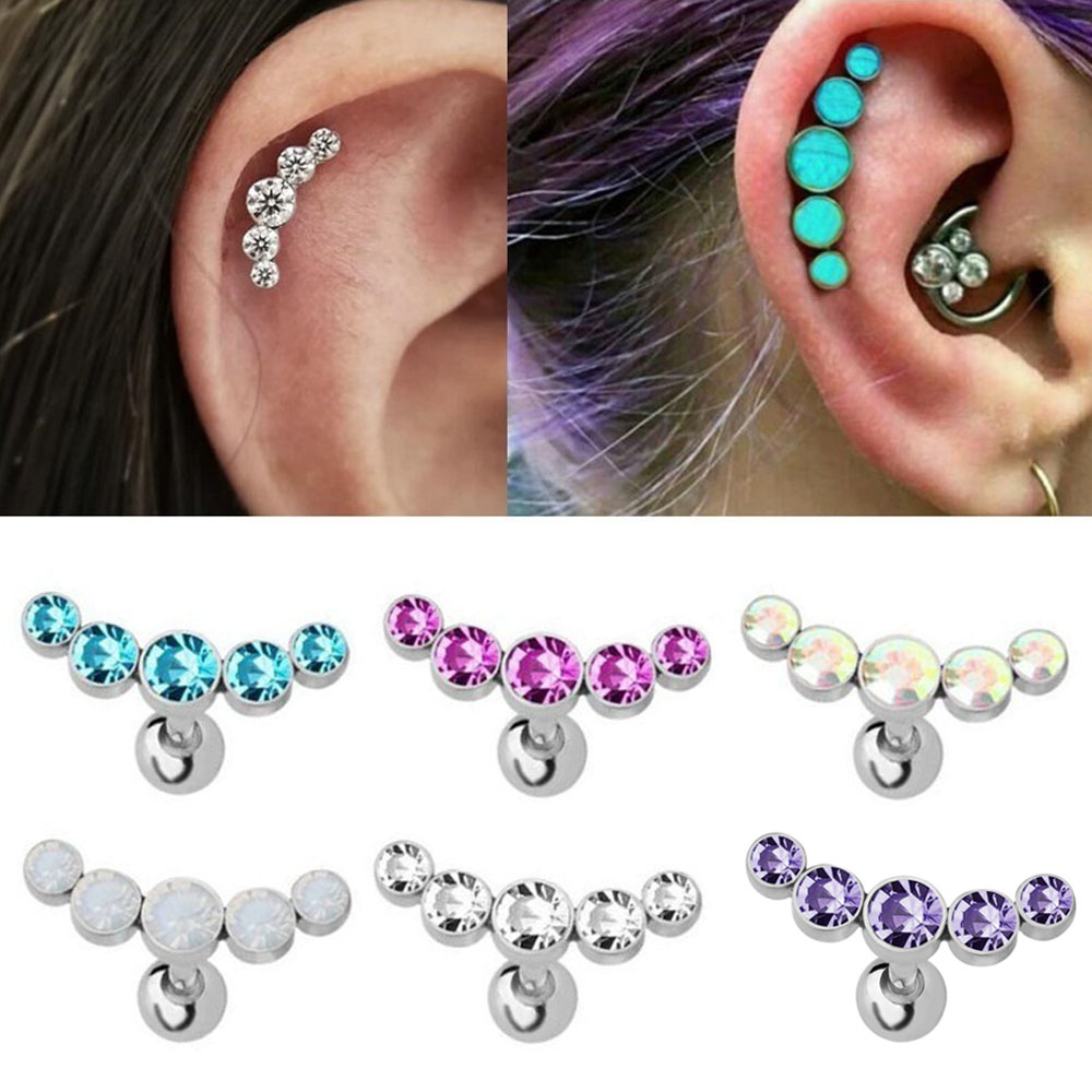 1개 패션 16G 크리스탈 젬 오팔 귀 피어싱 바디 주 - Body Jewelry Ear 리뷰 및 가격