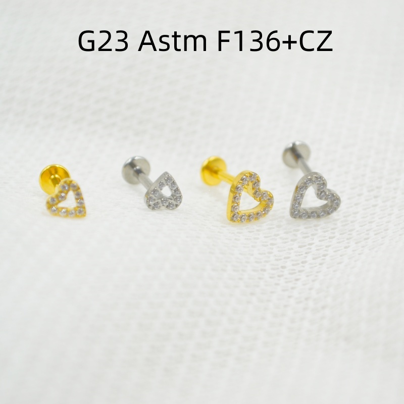 바디 쥬얼리 16G x 8mm G23 티타늄 하트 CZ - Rook Curved Barbell 리뷰 및 가격