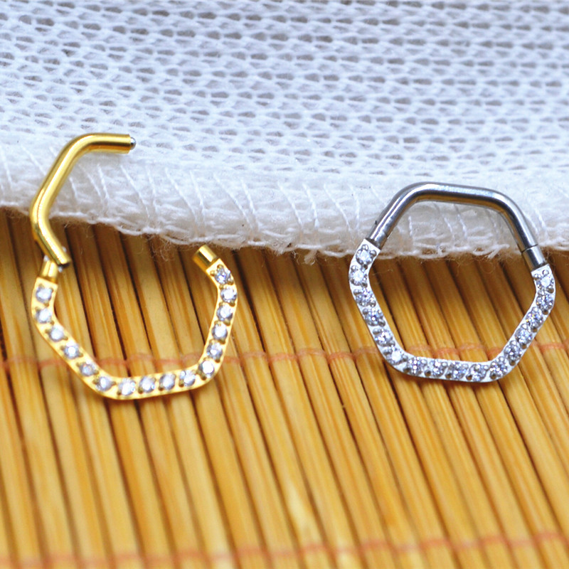 수술용 스틸 심리스 힌지 세그먼트 링, 16G CZ 코 - Clicker Ring Seamless 리뷰 및 가격