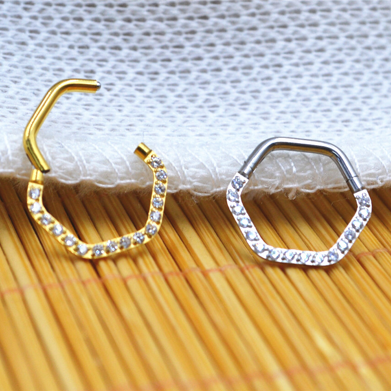 수술용 스틸 심리스 힌지 세그먼트 링, 16G CZ 코 - Clicker Ring Seamless 리뷰 및 가격