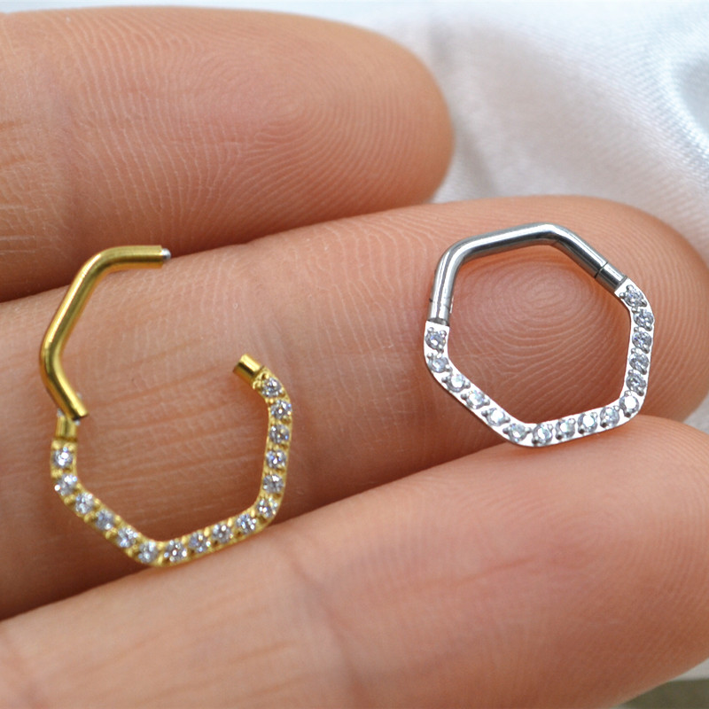 수술용 스틸 심리스 힌지 세그먼트 링, 16G CZ 코 - Clicker Ring Seamless 리뷰 및 가격