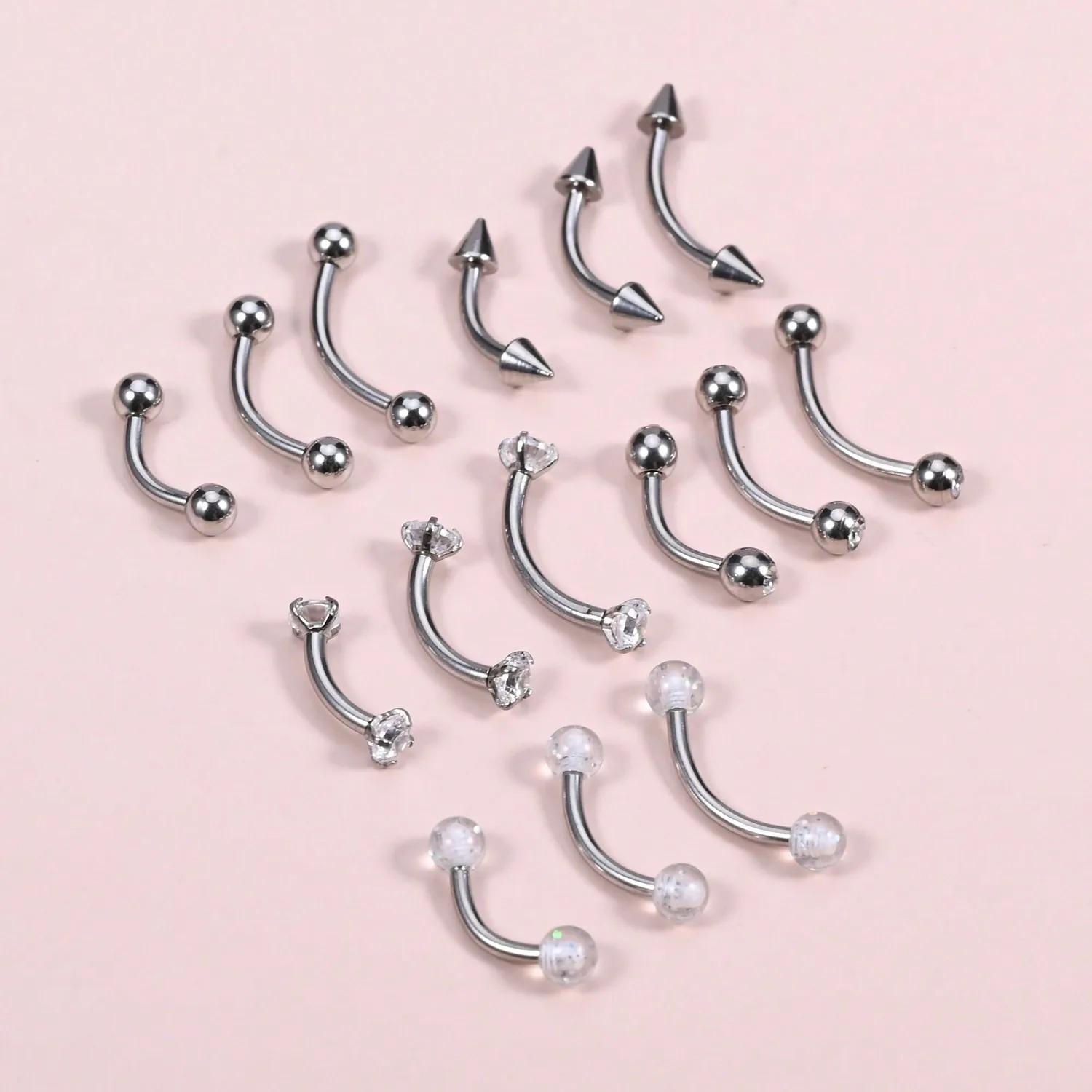 15개 16g 루크 피어싱 주얼리 눈썹 링 곡선형 바벨 - Body Jewelry Vertical Labret 리뷰 및 가격