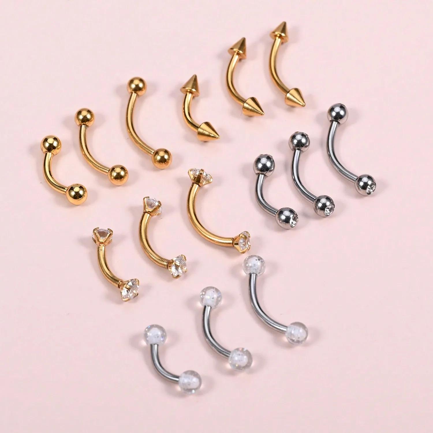 15개 16g 루크 피어싱 주얼리 눈썹 링 곡선형 바벨 - Body Jewelry Vertical Labret 리뷰 및 가격