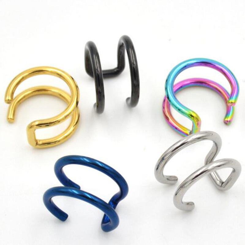2개 세트 316L 스테인리스 스틸 클립형 이어커프 헬 - Body Jewelry Ear 리뷰 및 가격