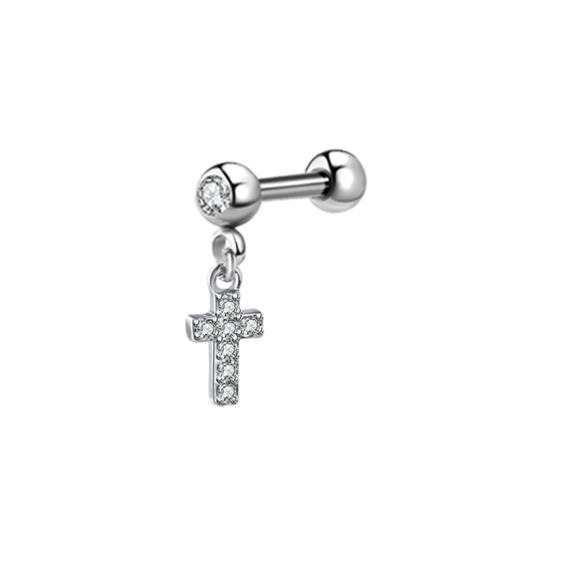 1PCS 문 귀 연골 스터드 귀걸이 바벨 Cz 스타 T - Rook Curved Barbell 리뷰 및 가격
