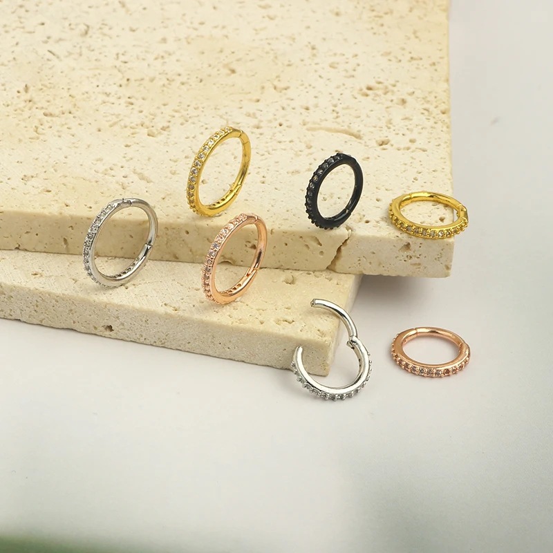 새로운 스테인리스 스틸 코 링 다이아몬드 구리 세프텀  - Clicker Ring Seamless 리뷰 및 가격