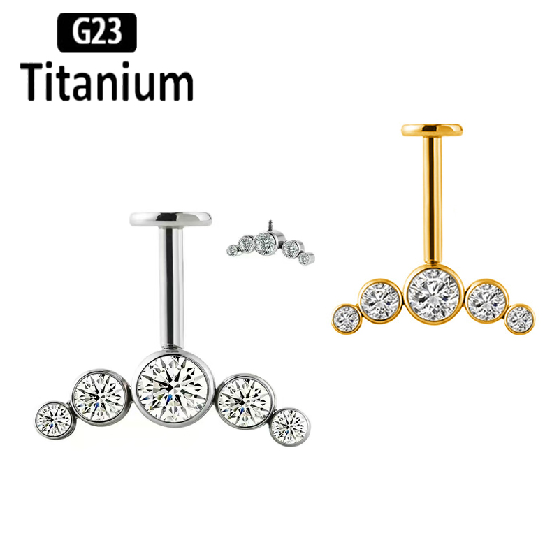 G23 티타늄 귀 피어싱 내부 나사형 수직 하향 막대  - Body Jewelry Vertical Labret 리뷰 및 가격