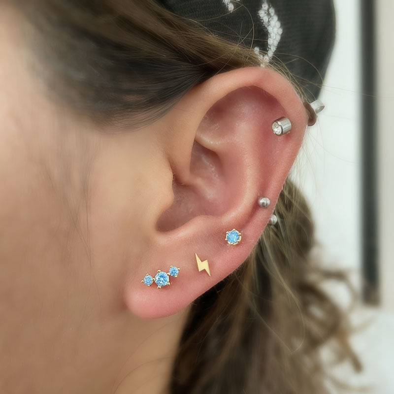 CZ 크리스탈 탑 플랫 백 라브렛 먼로 립 코 연골 헬 - Flat Back Labret Stud 리뷰 및 가격
