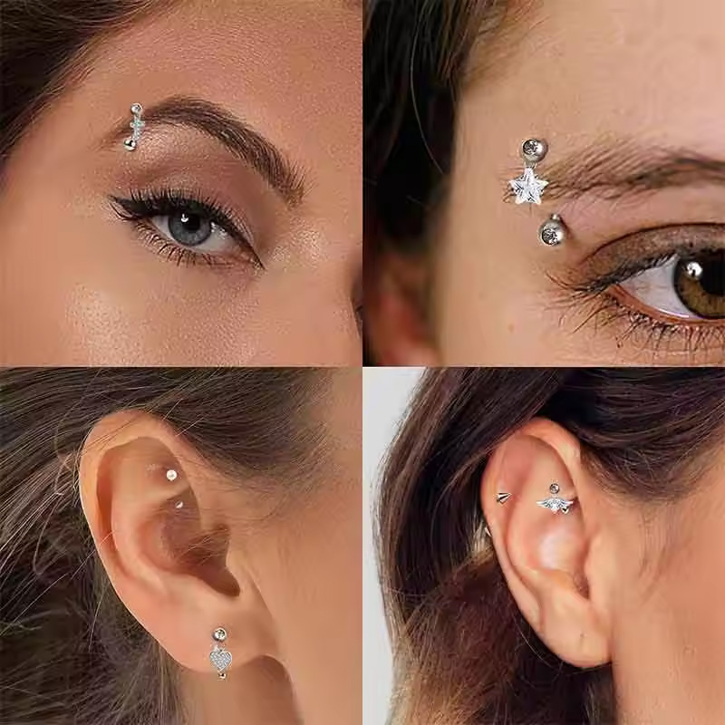 1PCS 나비 매달려 눈썹 피어싱 쥬얼리 스타 루크 귀 - Rook Curved Barbell 리뷰 및 가격
