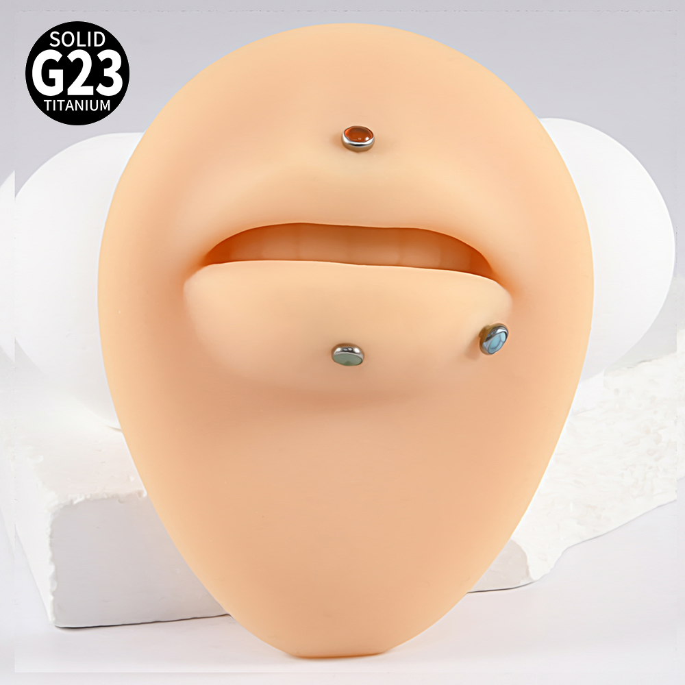 1PC 16g G23 티타늄 크리스탈 & 스톤 & 쉘  - Flat Back Labret Stud 리뷰 및 가격