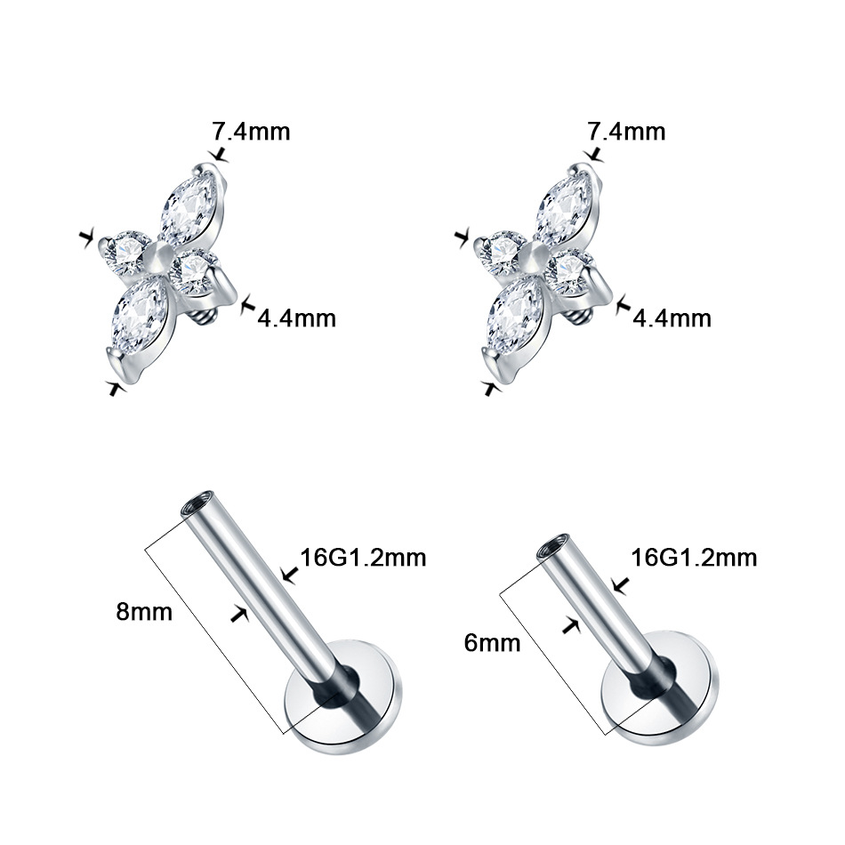 1PC G23 티타늄 라브렛 피어싱 주얼리 플랫 백 귀 - Flat Back Labret Stud 리뷰 및 가격
