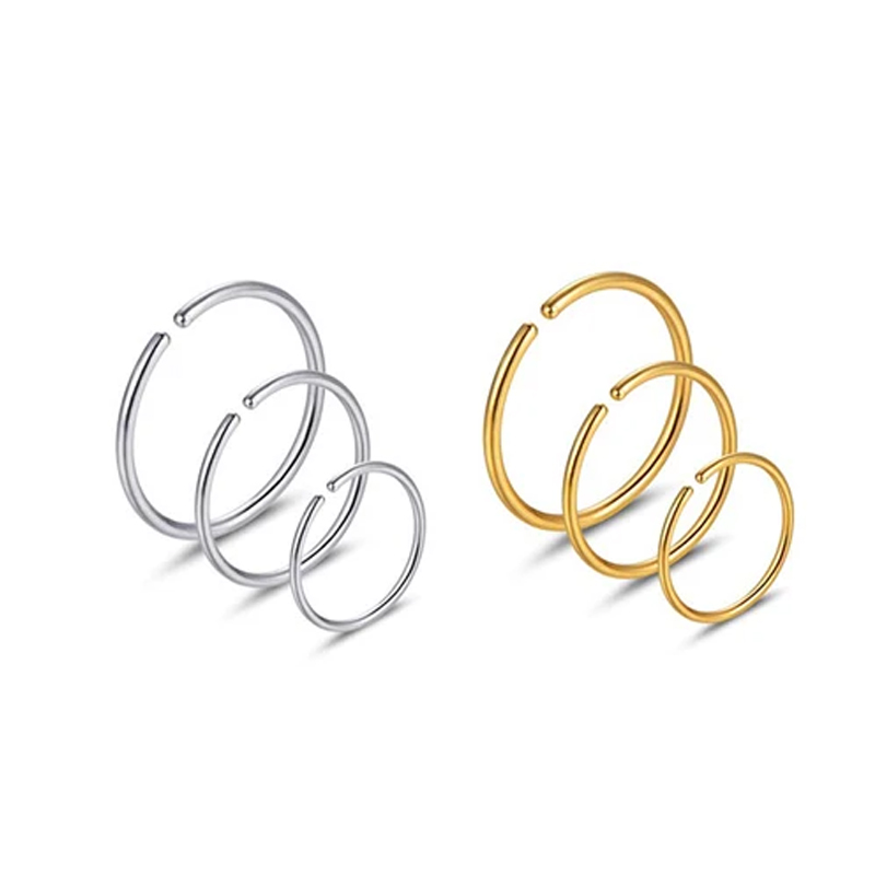 6개/세트 저자극성 코링 후프 316L 외과용 스테인리 - Body Jewelry Ear 리뷰 및 가격