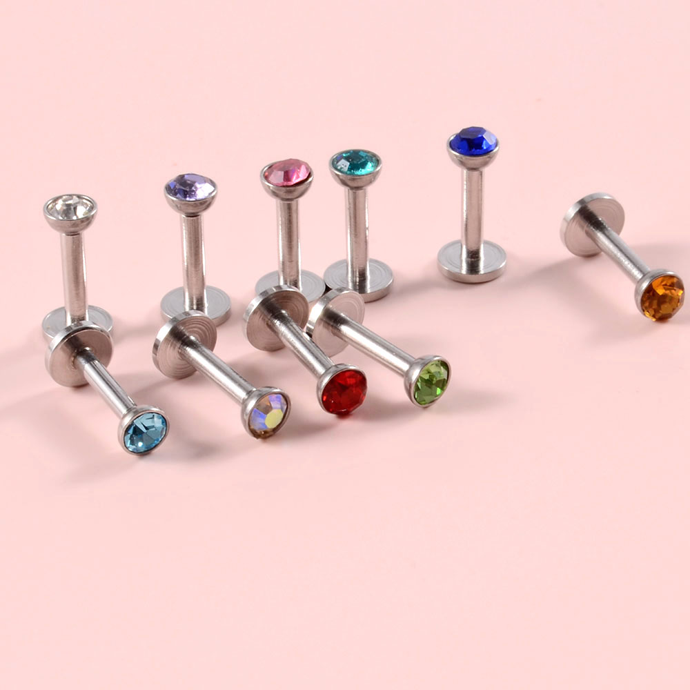 4PCS CZ 보석 Labret 316L 외과 강철 내 - Flat Back Labret Stud 리뷰 및 가격