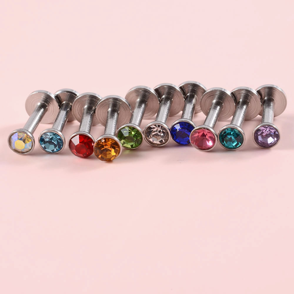 4PCS CZ 보석 Labret 316L 외과 강철 내 - Flat Back Labret Stud 리뷰 및 가격