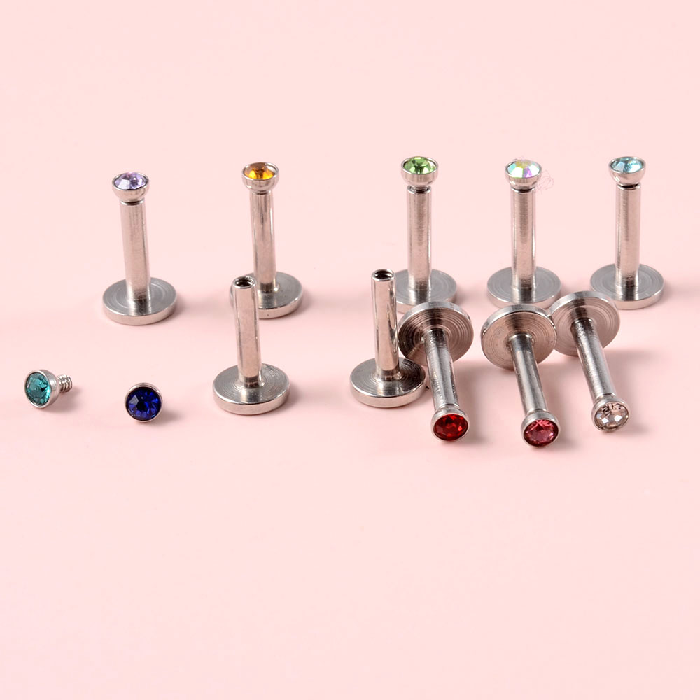 4PCS CZ 보석 Labret 316L 외과 강철 내 - Flat Back Labret Stud 리뷰 및 가격