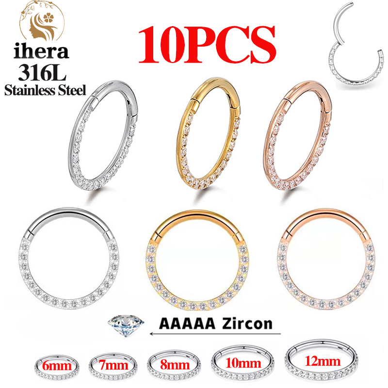 1/10개 스테인리스 스틸 코링, 셉텀 클리커, CZ  - Body Jewelry Ear 리뷰 및 가격