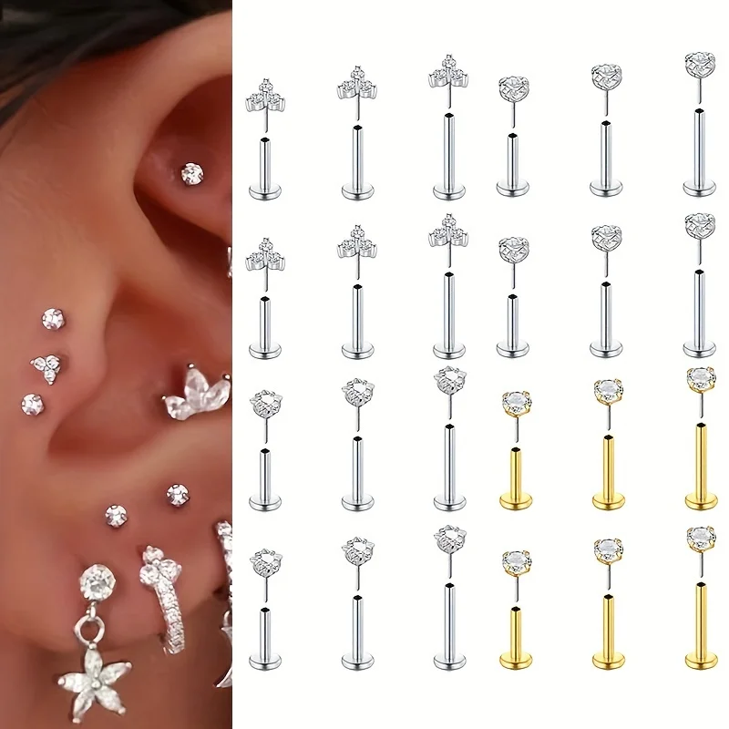 6개입 무나사 플랫백 귀걸이 스테인리스 스틸 립 라브렛 - Flat Back Labret Stud 리뷰 및 가격