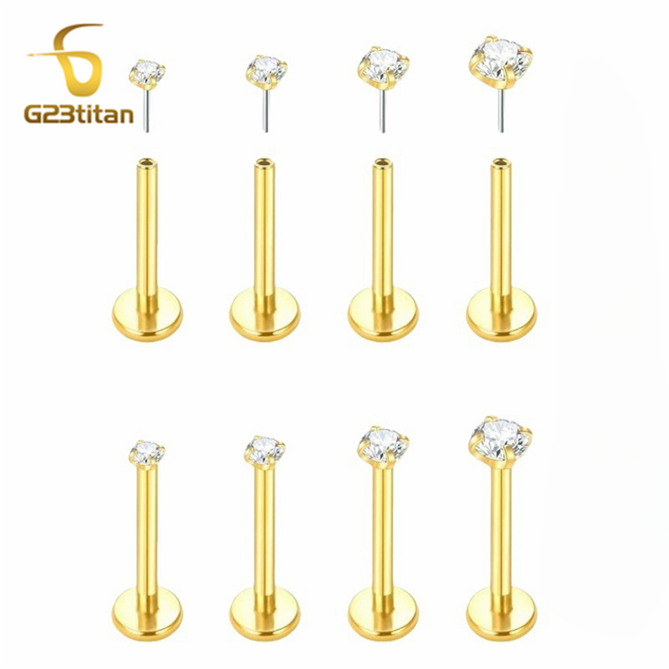 2피스 G23 티타늄 푸쉬인 귀걸이 플랫 백 20G 1 - Flat Back Labret Stud 리뷰 및 가격