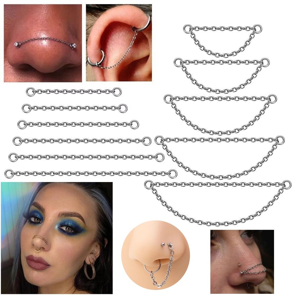 패션 티타늄 코 체인 더블 체인 25-50mm 라브렛  - Body Jewelry Ear 리뷰 및 가격