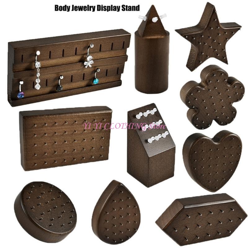 N5KF 목재 피어싱 주얼리 디스플레이 스탠드 실용적인 - Body Jewelry Display Case 리뷰 및 가격